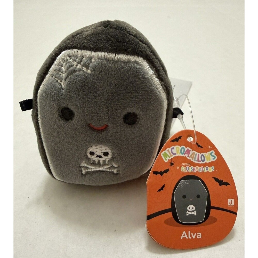 Kellytoy Squishmallows: Halloween Alva Casket Plush Toy 2.5” Micromallow NWT